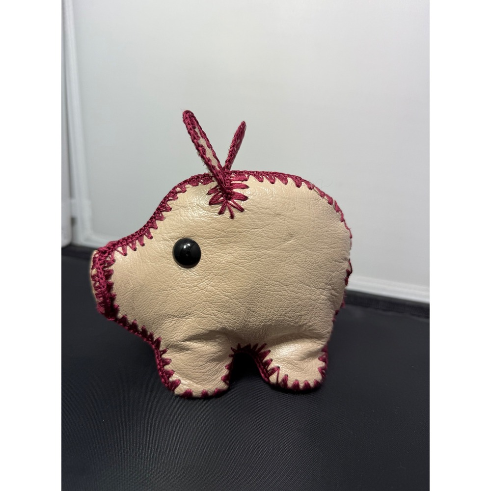 Handmade Leather Pig‎ Ornament Quirky Decor folk art stye novelty